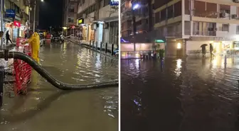 İzmir'de sağanak yağışta cadde ve sokaklar göle döndü