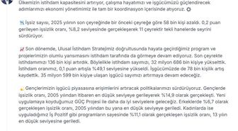 Bakan Işıkhan: İşsiz sayısı, bir önceki çeyreğe göre 58 bin kişi azaldı