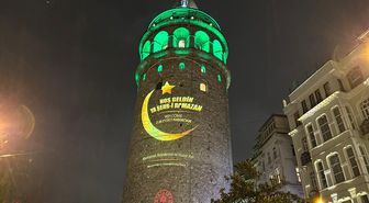 Galata Kulesi'nde ramazan ayına özel görseller yansıtıldı