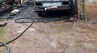Park halindeki otomobilde çıkan yangın eve sıçradı