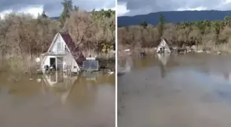 Su seviyesi 60 santimetre yükseldi! Göl taştı, ev ve iş yerlerini su bastı
