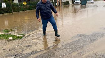 Enez'de sağanak; su baskınları yaşandı
