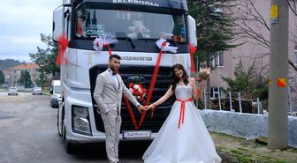 TIR, gelin arabası oldu