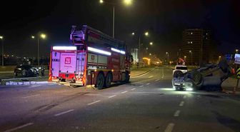 Ehliyetsiz sürücünün karıştığı kazada kamyonet takla attı: 2 yaralı