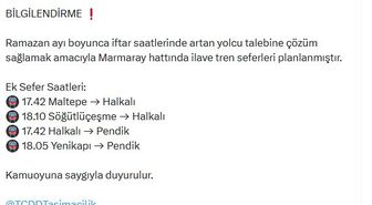 Ramazan boyunca Marmaray'da ek sefer