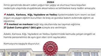 Bingöl'ün 5 ilçesinde eğitime kar engeli