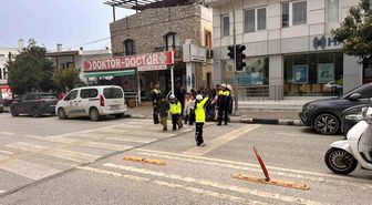 Bodrum'da öğrencilere uygulamalı trafik eğitimi