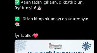Kars'ta Kar Yağışı Nedeniyle Okullar Tatil Edildi