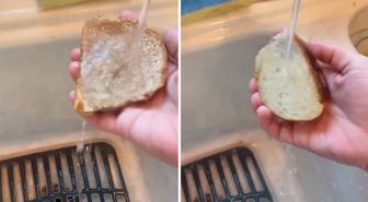 Marketten alınan ekmeği suya tuttu! Çıkan sonuç tüyler ürpertici