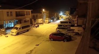 Çelikhan ilçesinde kar yağışı