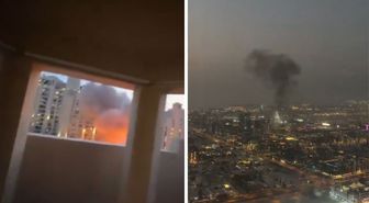 İran füzeleri Dubai'ye düştü! Korkunç anlar kameralarda
