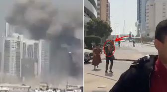 İran'ın vurduğu Abu Dabi'de son durum! Kucağında çocukla sığınağa koştu