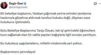 CHP Genel Başkanı Özgür Özel'den Bolu Belediye Başkanı Tanju Özcan'a Destek