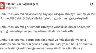 Cumhurbaşkanı Erdoğan, Kuveyt Emiri El Sabah ile görüştü
