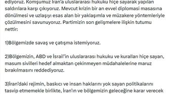 Özgür Özel: Bölgemizde savaş ve çatışma istemiyoruz