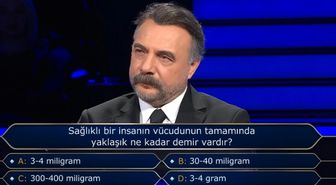 Sağlıklı bir insanın vücudunun tamamında yaklaşık ne kadar demir vardır?