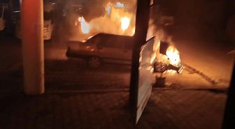 Bingöl'de park halindeki araç alevlere teslim oldu
