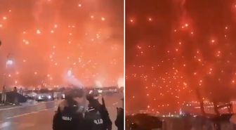 Görüntü bu gece yarısı Tel Aviv'de kaydedildi