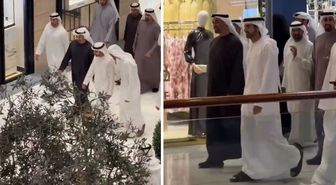 İran'ın füze yağdırdığı BAE'nin Devlet Başkanı Al Nahyan, AVM gezisine çıktı