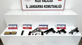 Rize'de ruhsatsız silah ve uyuşturucu operasyonu