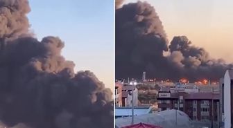 Tahran'ın batısında yangın, saldırı sonrası şehir duman altında