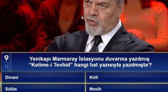 Yenikapı Marmaray İstasyonu duvarına yazılmış 'Kelime-i Tevhid' hangi hat yazısıyla yazılmıştır?