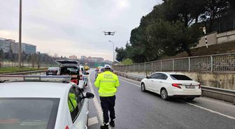 Sarıyer'de dron destekli 'kaynak' denetimi: 10 sürücüye toplamda 93 bin lira ceza kesildi