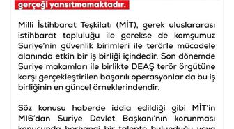 DMM'den 'Türkiye, İngiliz MI6'dan Suriye Devlet Başkanı Şara'nın korumasını artırmasını istedi' haberine yalanlama
