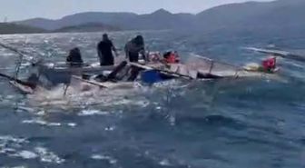 Bodrum'da balıkçı teknesi yarı batık bulundu; 7 kişi kurtarıldı