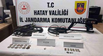 Hatay'da sikke ve yüzük ele geçirildi