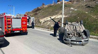 Kütahya'da otomobil takla attı: 1 yaralı