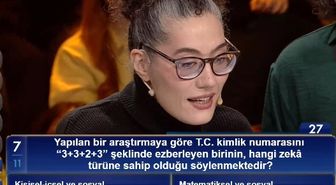 Yapılan bir araştırmaya göre T.C. kimlik numarasını '3+3+2+3' şeklinde ezberleyen birinin, hangi zekâ türüne sahip olduğu söylenmektedir?