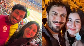 Ünlü çift evlilik yıldönümünü tribünde kutladı