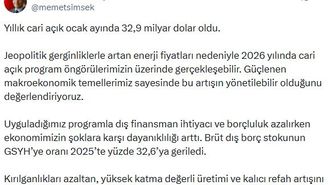 Bakan Şimşek'den 'cari açık' açıklaması