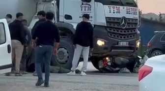 Beton mikseriyle çarpışan motosikletin sürücüsü yaralandı