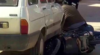 Otomobil ile motosiklet çarpıştı: 1 yaralı