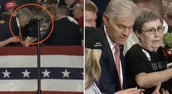 Trump'ın mitinginde fenalaşan kadına Mehmet Öz müdahale etti