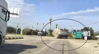 Yakıt yüklü tankerin portakal bahçesine uçtuğu anlar araç kamerasında