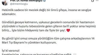 Sağlık Bakanı Memişoğlu, Sağlık Çalışanlarının Tıp Bayramını Kutladı