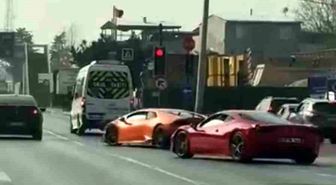 Bursa'da iki lüks otomobil trafik kurallarını hiçe saydı