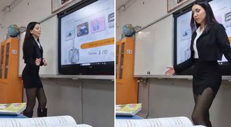 Kıyafetiyle gündem olan bir öğretmen daha