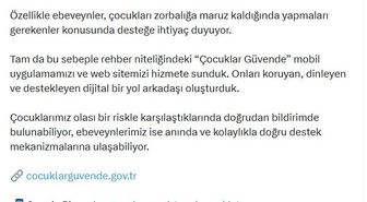 Bakan Göktaş: 'Çocuklar Güvende' mobil uygulamamızı ve web sitemizi hizmete sunduk