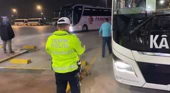Bursa'da bayram tatili öncesi terminalde trafik denetimi