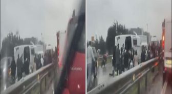 Büyükçekmece'de servis minibüsü devrildi: 1 ölü 9 yaralı