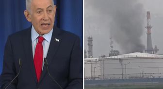 Netanyahu konuşurken, İran İsrail'in rafinelerini füzelerle vurdu