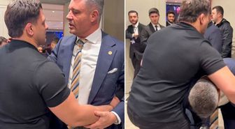 Sadettin Saran, dünya şampiyonu güreşçi Rıza Kayaalp'ı kaldırıp fırlatmaya çalıştı
