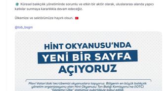 Türkiye, Hint Okyanusu Ton Balığı Komisyonu'nda gözlemci ülke oldu