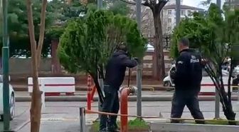 Hastane bahçesindeki madde bağımlısı görenleri korkuttu