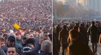 Rusya'da binlerce Müslüman bayram sabahı camilere akın etti