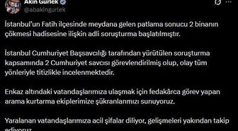 Bakan Gürlek: '2 binanın çökmesi hadisesine ilişkin adli soruşturma başlatılmıştır'
